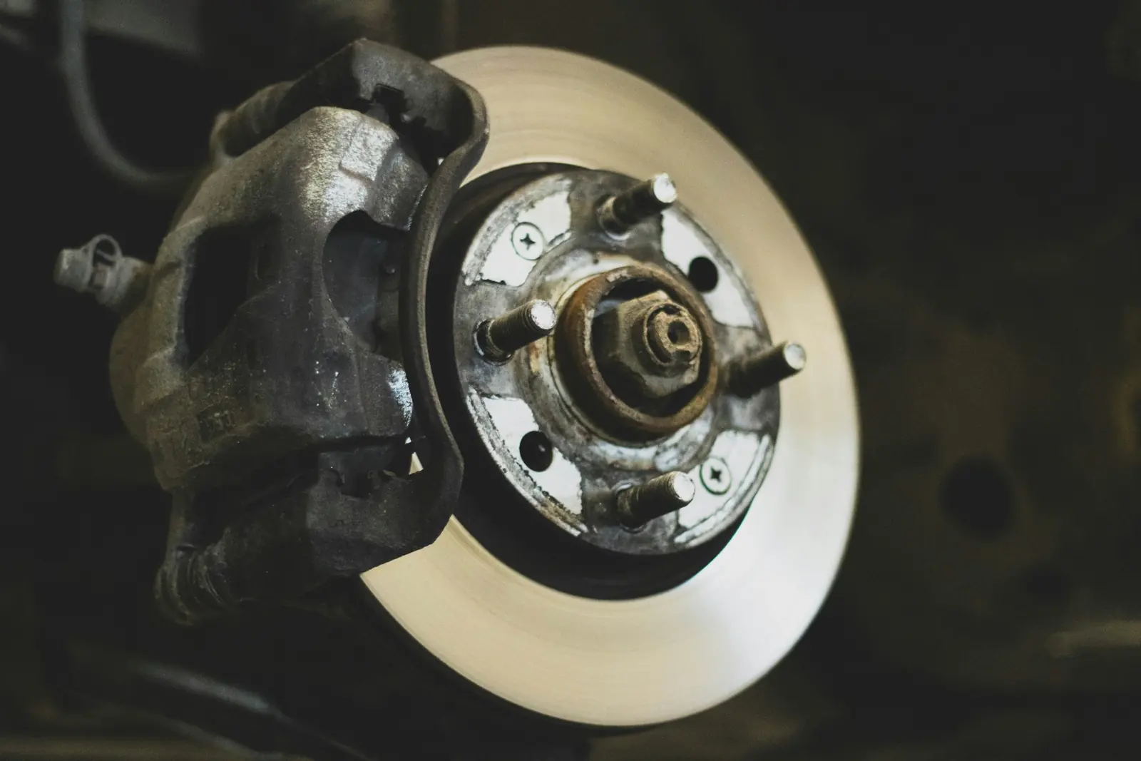 Brake rotor and caliper during service